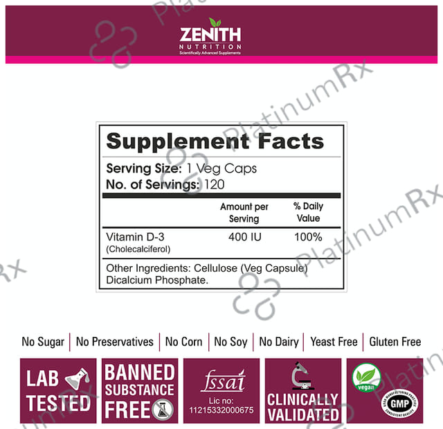 Zenith Nutrition Vitamin D3 Capsule