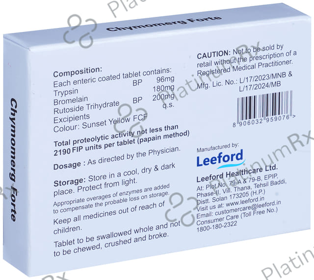 Chymomerg Forte 180/96/200mg Tablet 10s