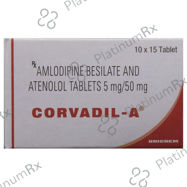 Corvadil A 5/50mg Tablet 10s