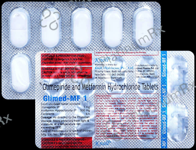 Glimed MF 1mg/500mg Tablet