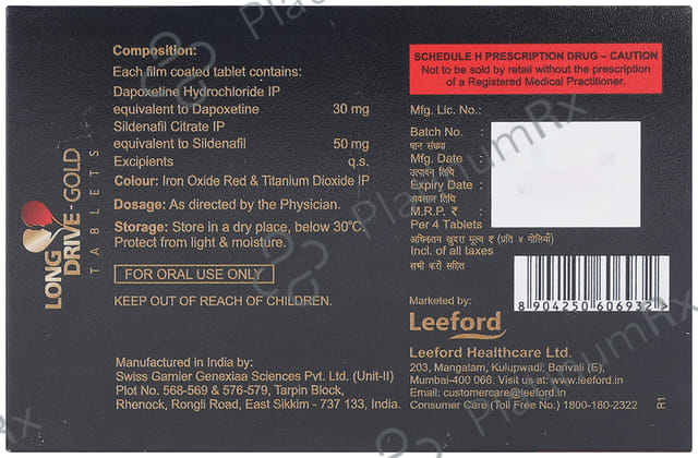 Long Drive Gold 30/50mg Tablet 4s