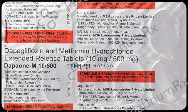 Dapaone M 10mg/500mg Tablet