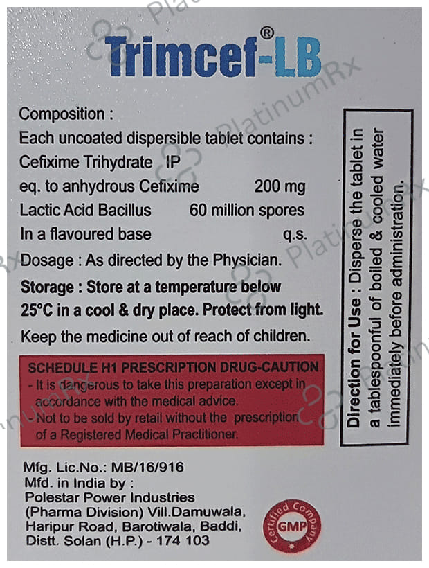 Trimcef-LB Tablet DT