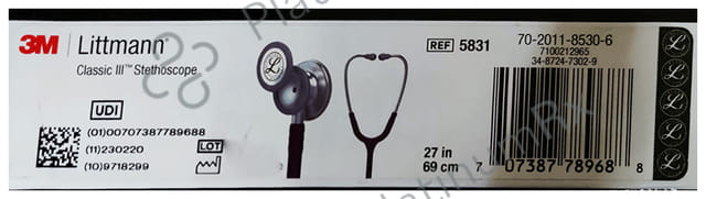 3M Littmann Classic III Stethoscope, Plum Tube, 27 inch, 5831