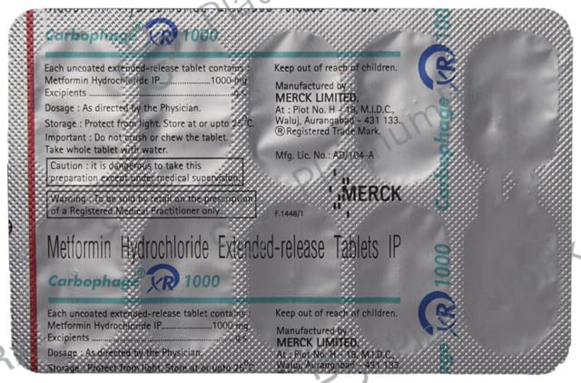 Carbophage XR 1000mg Tablet 10s
