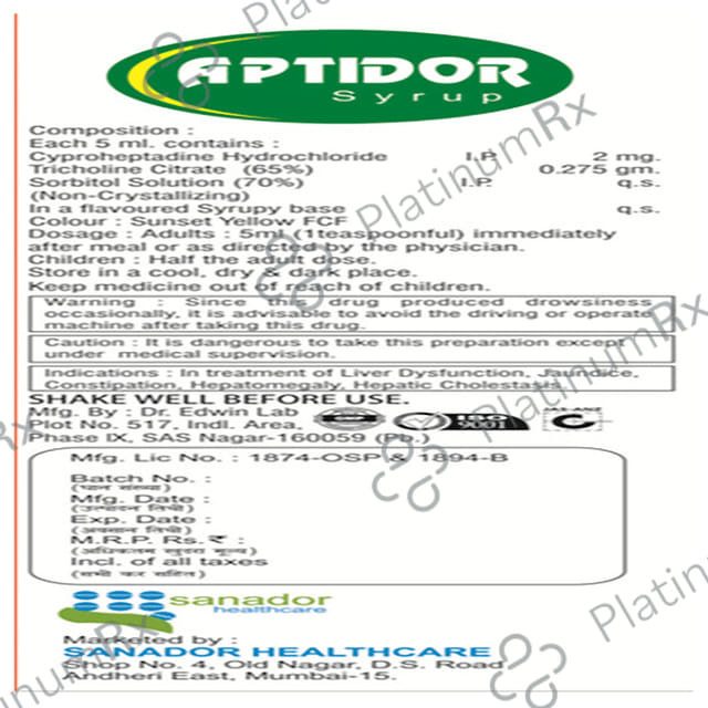 Aptidor Syrup Pineapple