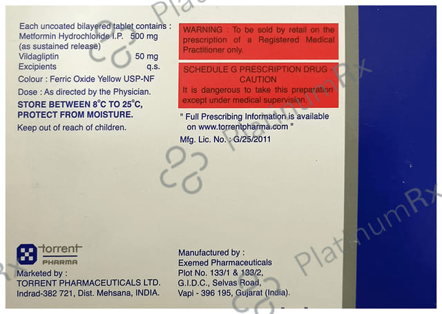 Torglip M 50/500mg Tablet SR 10s