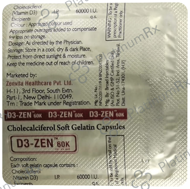 D3-Zen 60K Soft Gelatin Capsule