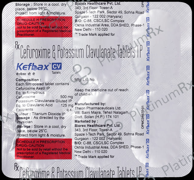 Kefbax CV 500mg/125mg Tablet