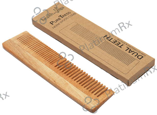 HealthAndYoga PureTress Neem Wood Tooth Comb Dual