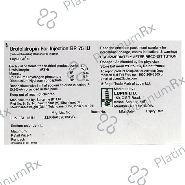 Lupi Fsh 75mg Injection 2ml