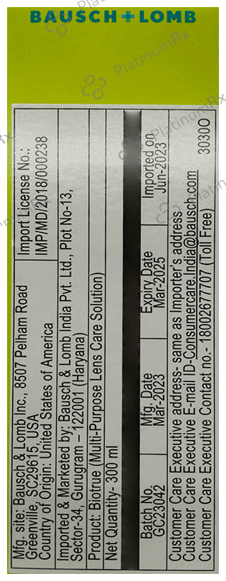 Bio True Multi Purpose Lens Solution 300ml