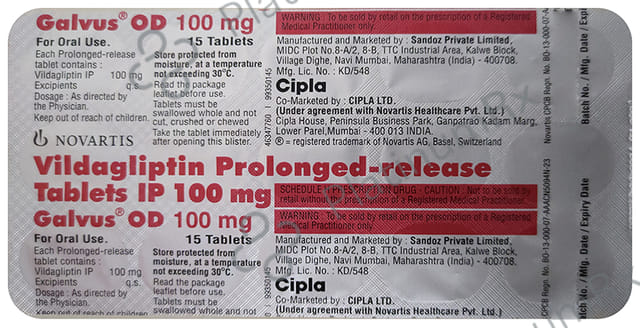 Galvus OD 100mg Tablet PR 15s