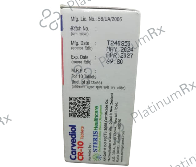 Carvediol CR 10mg Tablet 10s