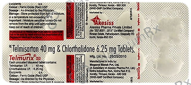 Telmurix 40/6.25mg Tablet 10s