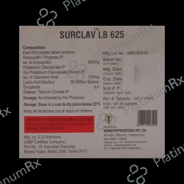 Surclav LB 625 Tablet 6s