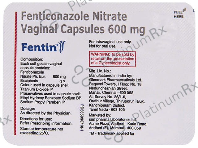 Fentin 600mg Vaginal Capsule 1s