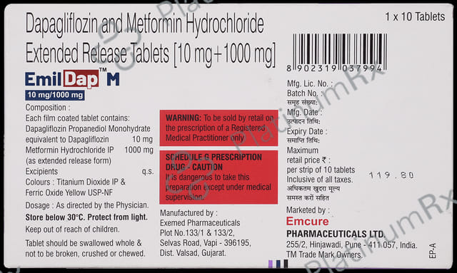 Emildap M Tablet ER 10/1000