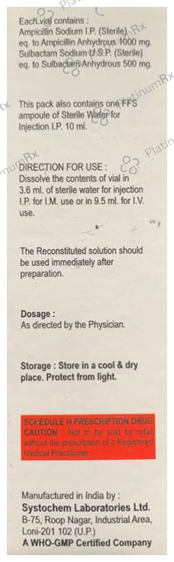 Ampi-S 1500mg Injection