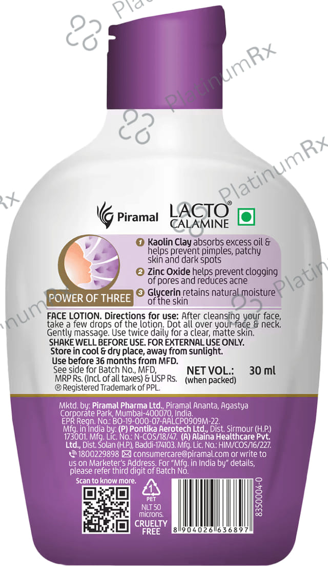 Lacto Calamine Oil Control Face Lotion 30ml