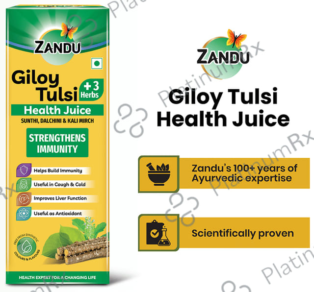 Zandu Giloy Tulsi +3 Herbs Health Juice