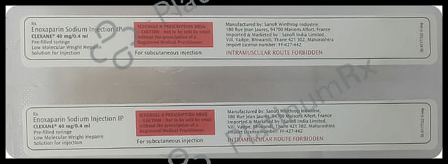 Clexane 40mg Injection (0.4ml Each) 2