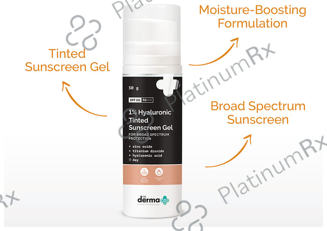 The Derma Co 1% Hyaluronic Tinted Sunscreen SPF 60 PA++++ 30gm