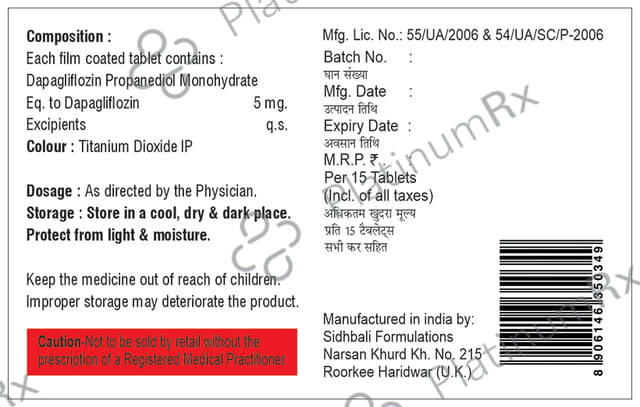 Dapasidh 5mg Tablet 15s