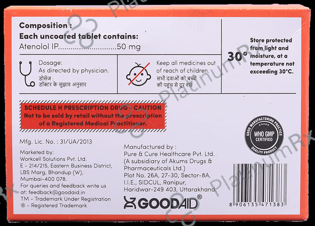Ateaid 50mg Tablet 14s