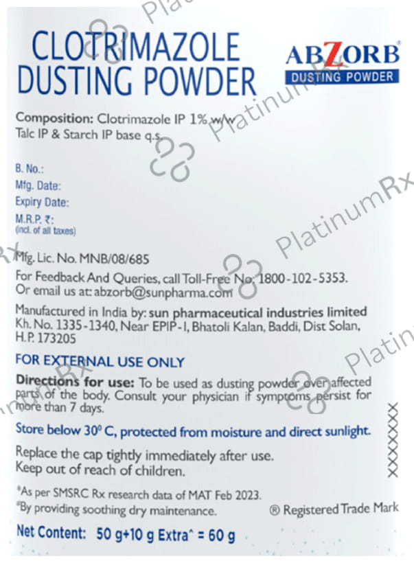 Abzorb Anti Fungal Dusting Powder 60gm