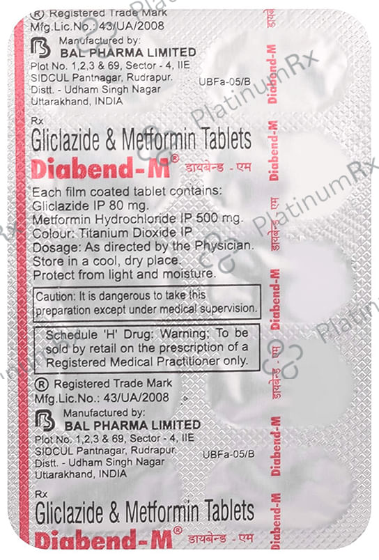 Diabend M 80/500mg Tablet 10s