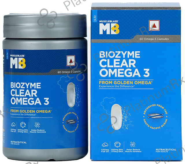 Muscleblaze Biozyme Clear Omega 3 Fish Oil 1250mg Capsule