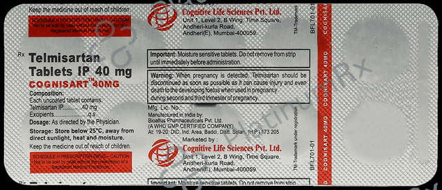 Cognisart 40mg Tablet 10s
