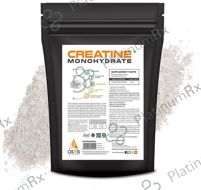 AS-IT-IS Nutrition Creatine Monohydrate for Muscle Building - No Additives or Preservatives 500 gm