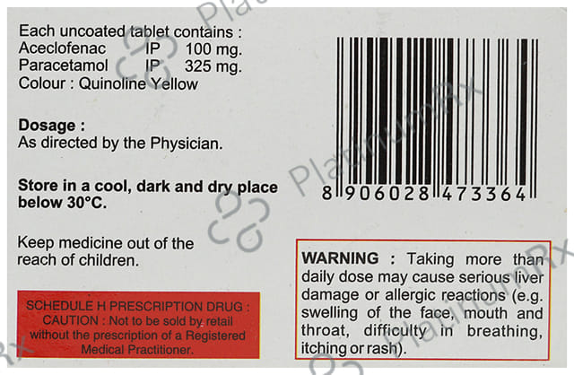 Arcenac P 100/500mg Tablet 10s