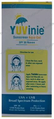 Yuvinie Sunscreen Aqua SPF 30 PA+++ Gel 50gm
