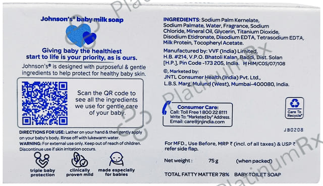 Johnson's Baby Milk Soap 75gm