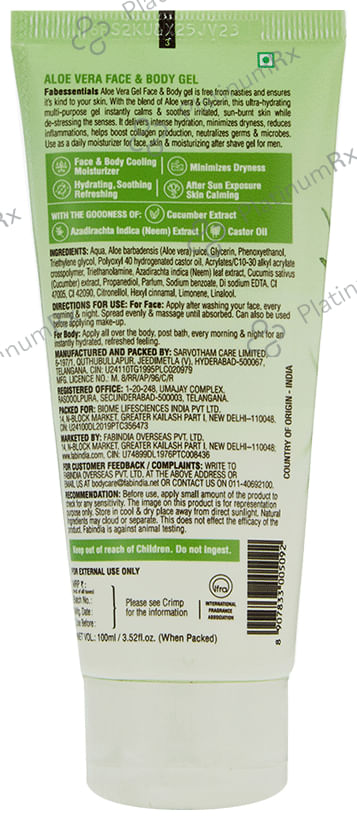 Fabessentials Aloe Vera Face & Body Gel