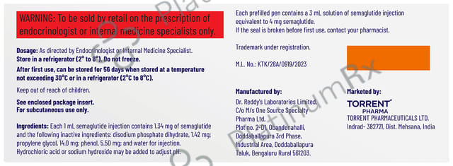 Semalix 1mg Injection (1 Multi-dose Disposable Pen, 4 Needle, 4 Alcohol Swab)