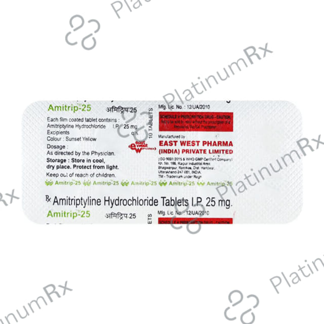 Amitrip 25mg Tablet 10s (East)
