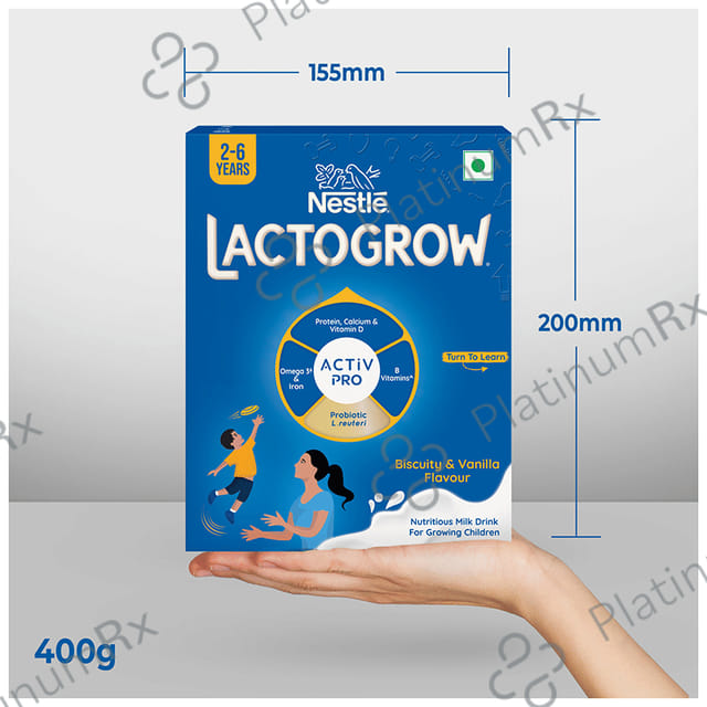 Nestle Lactogrow with Whey Protein, Calcium & Vitamin D (2 to 6 Years) - Flavour Biscuity and Vanilla