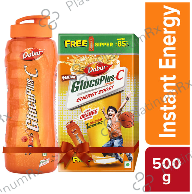 Dabur Glucoplus-C Powder Orange with Sipper Free
