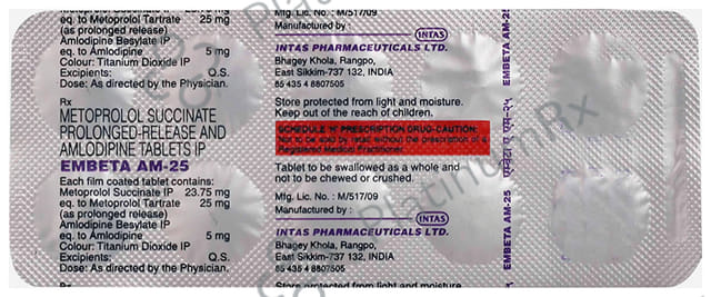 Embeta AM 25/5mg Tablet PR 10s