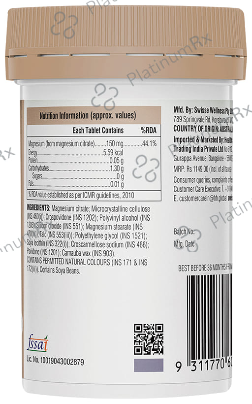 Swisse Ultiboost Magnesium Tablet for Healthy Muscles & Bones