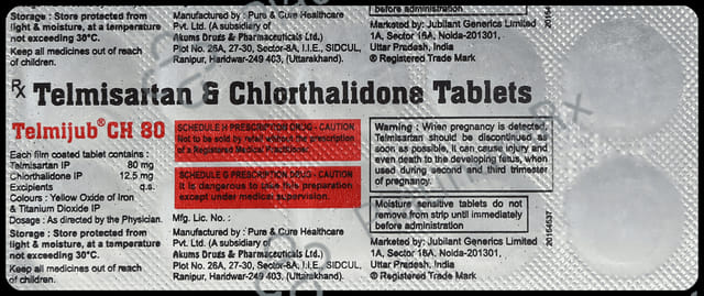 Telmijub CH 80mg Tablet 10s