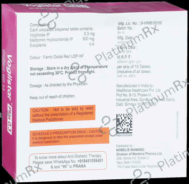 Voglistar Plus 0.3mg Tablet 15s