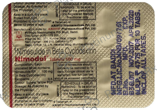 Nimodol 100mg Tablet 10s