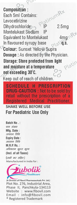 Leebolik M Syrup Orange Flavour 60ml