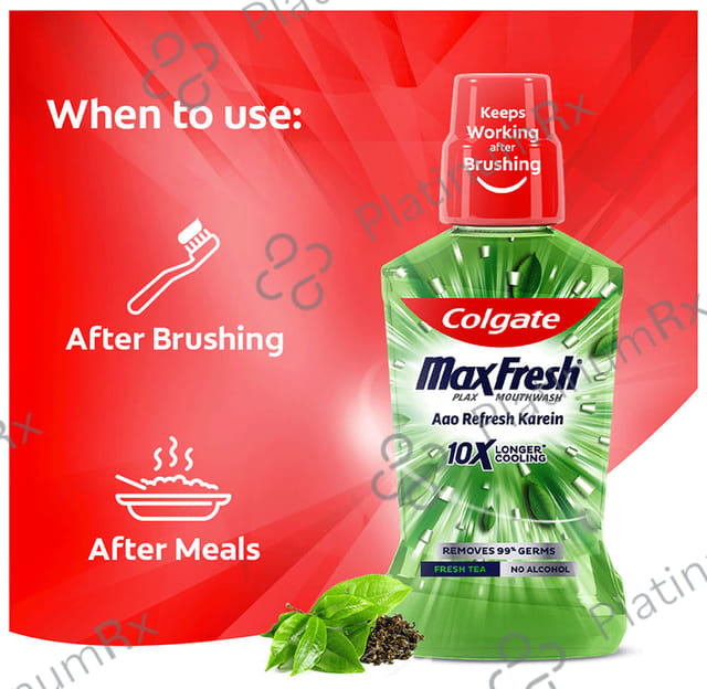 Colgate Fresh Tea MaxFresh Plax Antibacterial Mouth Wash 500 ml