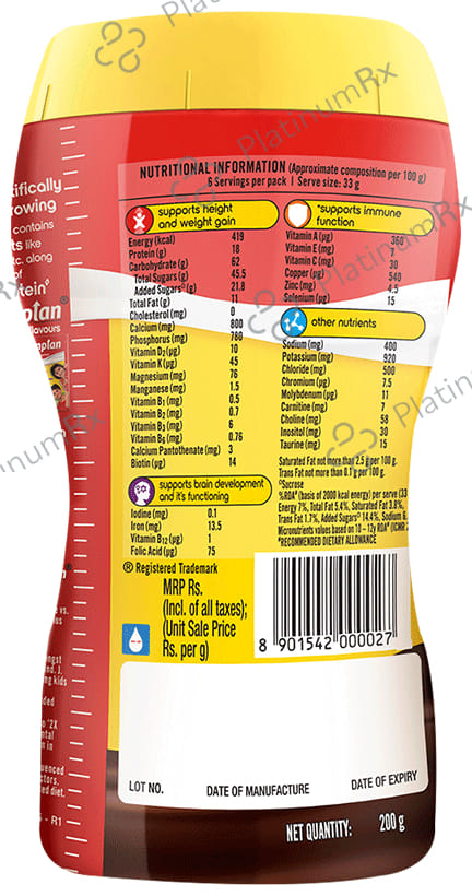 Complan Nutrition Drink Powder for Children - Nutrition Drink for Kids with Protein & 34 Vital Nutrients - Royale Chocolate 200 gm